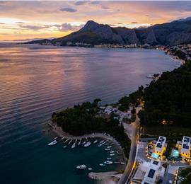 5 bedroom beachfront villa with heated pool near Omis, sleeps 9